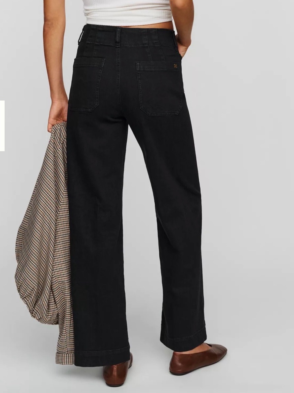 Maeve Colette High Rise Wide Leg Full Length Jeans Plum SZ 23